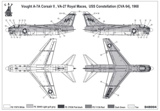 CAT4 1/48 A-7A Corsair II Decals (for Hasegawa) D48004