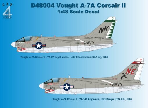 CAT4 1/48 A-7A Corsair II Decals (for Hasegawa) D48004