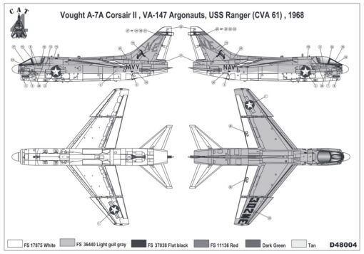 CAT4 1/48 A-7A Corsair II Decals (for Hasegawa) D48004