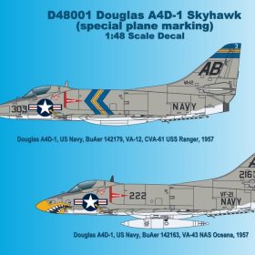 CAT4 1/48 A4D-1 (A-4A) Skyhawk Decals D48001