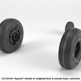 Armory 1/32 AH-64 Apache wheels w/ weighted tires, smooth hubs AR AW32311