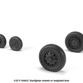 Armory 1/32 F-104A/C Starfighter early type wheels, w/ optional nose wheels, weighted AR AW32302