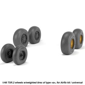 Armory 1/48 BAC TSR.2 wheels w/ weighted tires, type "a" AR AW48412