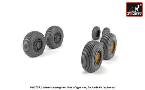 Armory 1/48 BAC TSR.2 wheels w/ weighted tires, type "a" AR AW48412