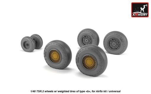 Armory 1/48 BAC TSR.2 wheels w/ weighted tires, type "b" AR AW48413