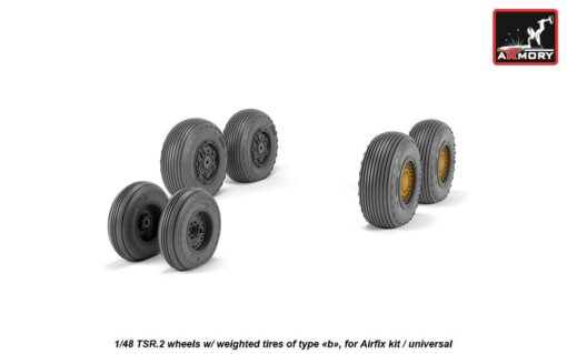 Armory 1/48 BAC TSR.2 wheels w/ weighted tires, type "b" AR AW48413