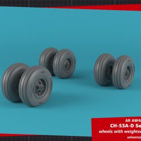 Armory 1/48 CH-53 Sea Stallion wheels w/ weighted tires, early AR AW48336