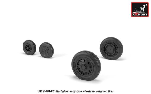 Armory 1/48 F-104A/C Starfighter early wheels, w/ optional nose wheels, weighted AR AW48317