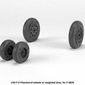Armory 1/48 F-4 Phantom-II wheels w/ weighted tires, early AR AW48323