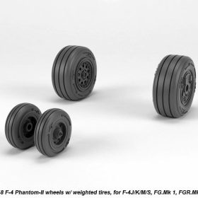 Armory 1/48 F-4 Phantom-II wheels w/ weighted tires, late AR AW48325