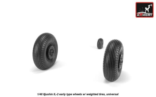 Armory 1/48 Ilyushin IL-2 Bark (early) wheels w/ weighted tires AR AW48034