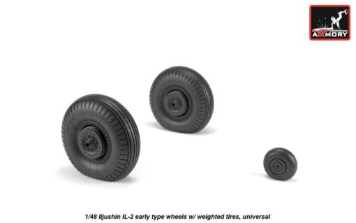 Armory 1/48 Ilyushin IL-2 Bark (early) wheels w/ weighted tires AR AW48034