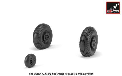 Armory 1/48 Ilyushin IL-2 Bark (early) wheels w/ weighted tires AR AW48034