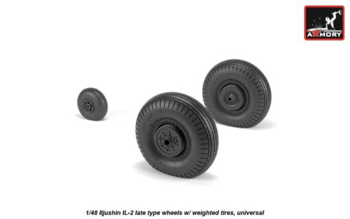 Armory 1/48 Ilyushin IL-2 Bark (late) wheels w/ weighted tires AR AW48035