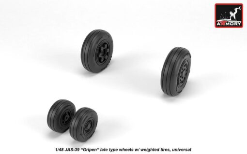 Armory 1/48 JAS-39 "Gripen" wheels w/ weighted tires, late AR AW48504