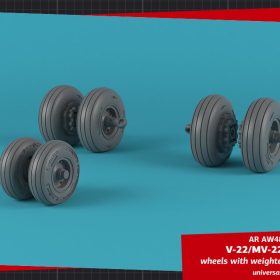 Armory 1/48 OV-22 Osprey wheels w/ weighted tires type "a" AR AW48334
