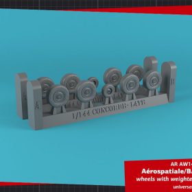 Armory 1/144 Concorde wheels w/ weighted tires, late AR AW14505