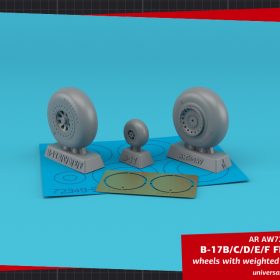 Armory 1/72 B-17B/C/D/E/F Flying Fortress wheels w/ weighted tyres type "b" (FS) & PE hubcaps AR AW72350