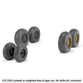 Armory 1/72 BAC TSR.2 wheels w/ weighted tires, type "b" AR AW72415