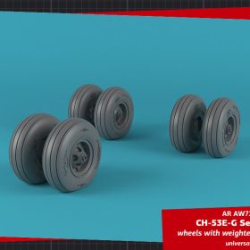 Armory 1/72 CH-53 Sea Stallion wheels w/ weighted tires, late AR AW72344