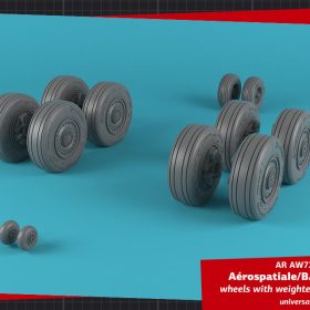 Armory 1/72 Concorde wheels w/ weighted tires, early AR AW72508