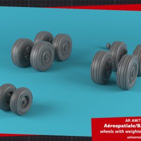 Armory 1/72 Concorde wheels w/ weighted tires, late AR AW72509