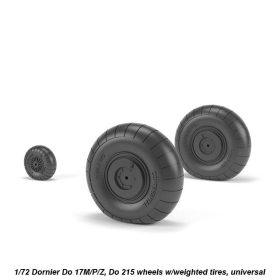 Armory 1/72 Dornier Do 17M/P/Z, Do 215 wheels w/weighted tires AR AW72205
