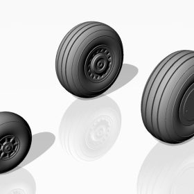 Armory 1/72 Douglas A-20A Boston wheels, early AR AW72301