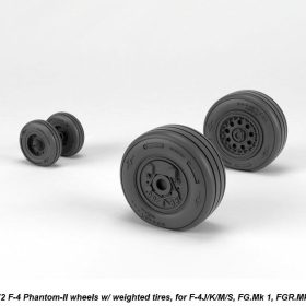 Armory 1/72 F-4 Phantom-II wheels w/ weighted tires, late AR AW72330