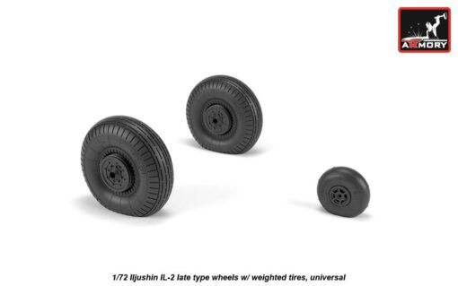Armory 1/72 Ilyushin IL-2 Bark (late) wheels w/ weighted tires AR AW72056