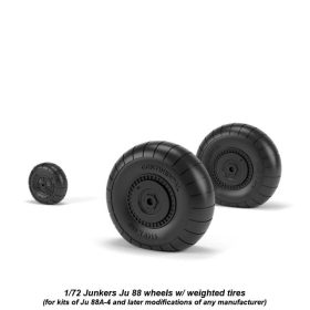 Armory 1/72 Junkers Ju 88 late wheels w/ weighted tires AR AW72202