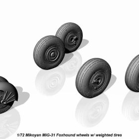 Armory 1/72 Mikoyan MiG-31 Foxhound wheels w/ weighted tires, front mudguard AR AW72025