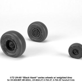 Armory 1/72 UH-60 Black Hawk wheels w/ weighted tires AR AW72334