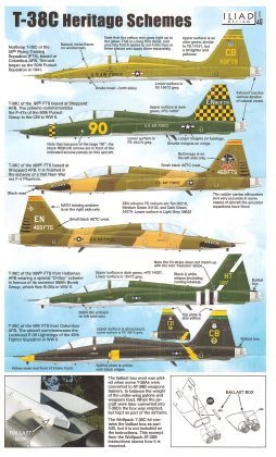 Review Iliad Design 1/48 T-38C Heritage Schemes Decal Sheet