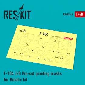 ResKit 1/48 F-104 J/G Pre-cut painting masks for Kinetic kit RSM48-0005