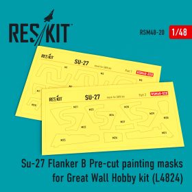 ResKit 1/48 Su-27 Flanker B Pre-cut painting masks for Great Wall Hobby kit (L4824) RSM48-0020
