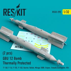 ResKit 1/32 GBU 12 Bomb Thermally Protected (2 pcs) (3D Printed) RS32-0292