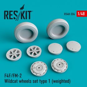 ResKit 1/48 F4F/FM-2 Wildcat wheels set type 1 (weighted) RS48-0334