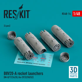 ResKit B8V20-А rocket launchers (4 pcs) (Mi-8/17/24/28, Ka-29/32/50/52) (3D Printed) (1/48) RS48-0014
