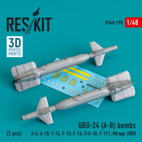 ResKit 1/48 GBU-24 (A-B) Bomb (2 pcs))(A-6, A-10, F-14, F-15, F-16, F/A-18, F-111, Mirage 2000) 3D Printed RS48-0290