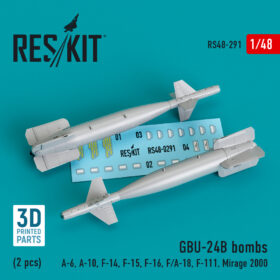 ResKit 1/48 GBU-24 (B) Bomb (2 pcs)(A-6, A-10, F-14, F-15, F-16, F/A-18, F-111, Mirage 2000) 3D Printed RS48-0291