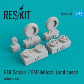 ResKit 1/72 F4U Corsair / F6F Hellcat Land based wheels set RS72-0105