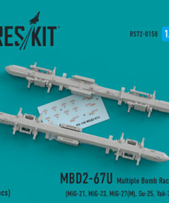 ResKit 1/72 MBD2-67U (2 pcs) Multiple Bomb Racks (MiG-21, MiG-23, MiG-27(M), Su-25, Yak-38) RS72-0158