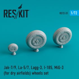 ResKit 1/72 Yak-7/9, La-5/7, Lagg-3, I-185, MiG-3 (for dry airfields) wheels set RS72-0031
