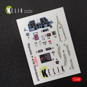 Kelik 1/48 P-47M "Thunderbolt" interior 3D decals for Tamiya kit (1/48) K48014