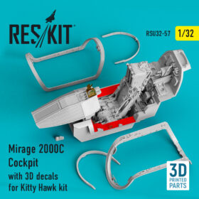 ResKit 1/32 Mirage 2000C Cockpit with 3D decals for Kitty Hawk kit RSU32-0057