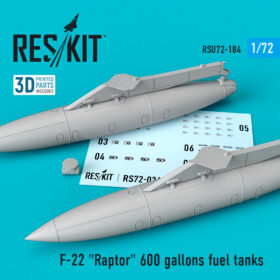 ResKit F-22 "Raptor" 600 gallons fuel tanks (1/72) RSU72-0184