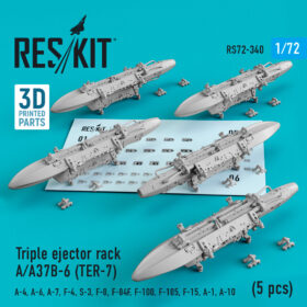 ResKit Triple ejector rack A/A37B-6 (TER-7) (5 pcs) (1/72) RS72-0340