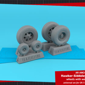 Armory 1/24 H.S. Harrier GR.1/GR.3/FRS.1/AV-8A wheels w/ weighted tyres AR AW24401