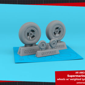 Armory 1/24 Supermarine Spitfire wheels w/ weighted tyres of linear pattern & 3-spoke hubs AR AW24405